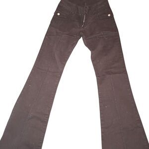 Brandy-melville Women's Black and Silver Trousers